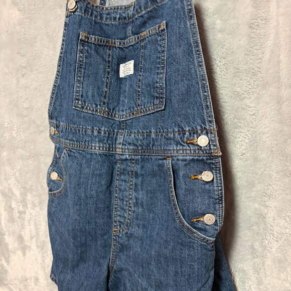 Levi Two Horse Brand Shortalls Womens Sz S Dark Blue Denim Cotton Bib Overalls - Picture 2 of 11
